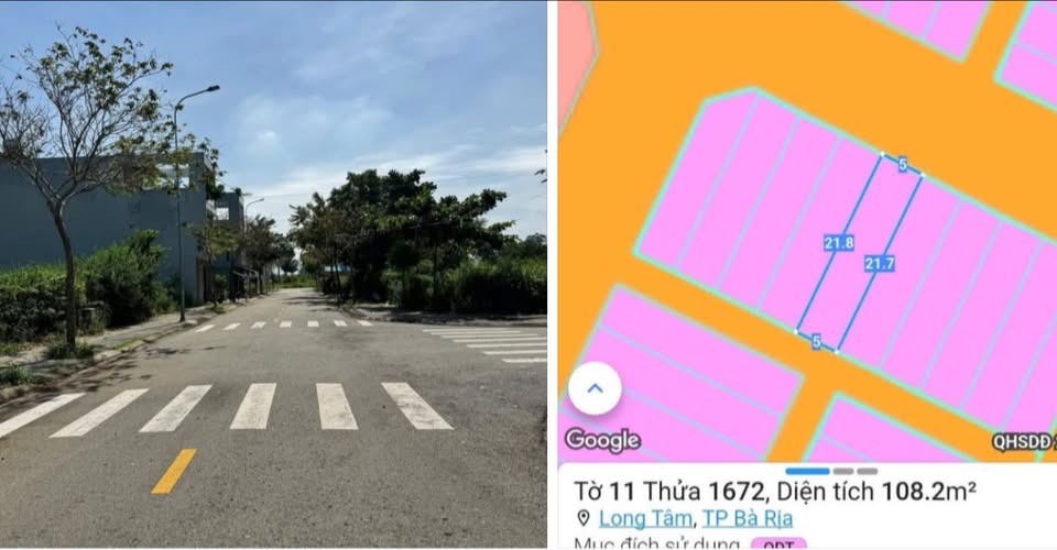 Đất nền Tái Định Cư Bắc Hương Lộ 10, Bà Rịa 107m² giá 2.6 tỷ - Khu vực dân cư đông đúc!