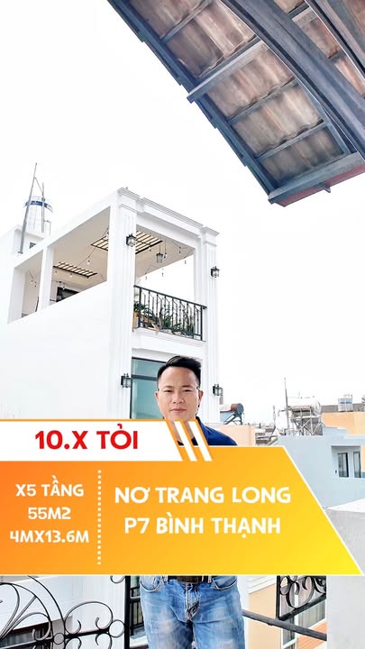 Nhà phố 5 tầng đường Nơ Trang Long, quận Bình Thạnh 55m² giá 10 tỷ - Hẻm ô tô vào tận nhà!