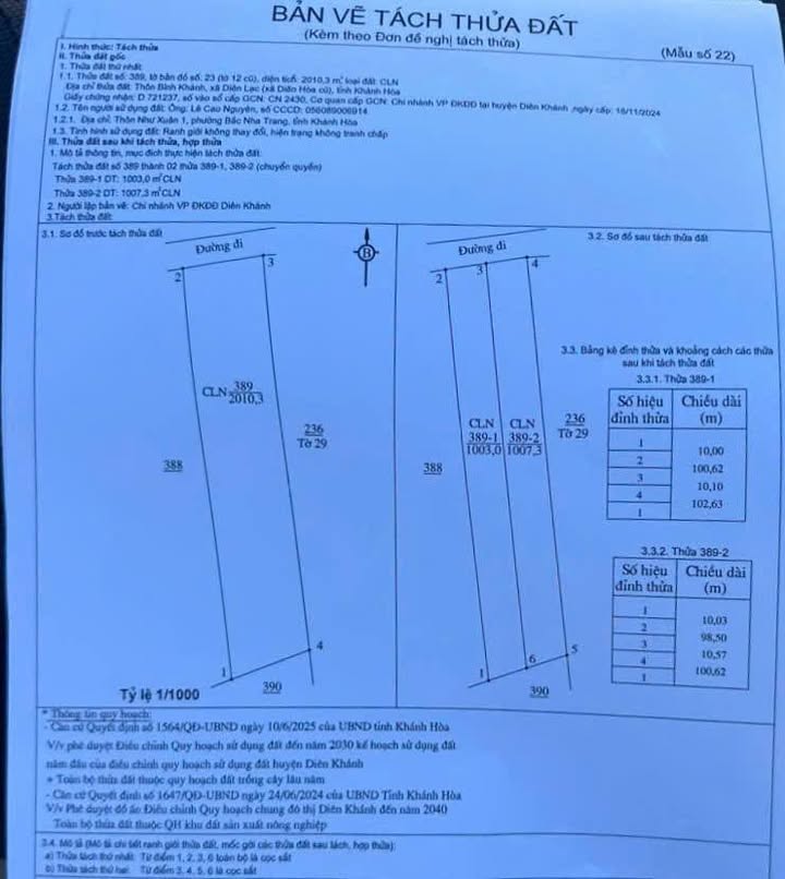 Đất vườn Diên Lạc 1105m² giá 3.96 tỷ - Đầu tư sinh lời bền vững!