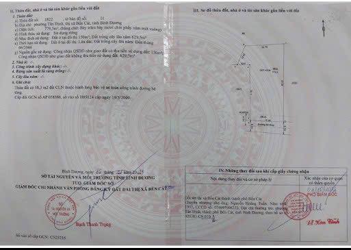 Nhà bán tại Tân Định, Bến Cát 756m² giá 5.5 tỷ - Sổ hồng chính chủ