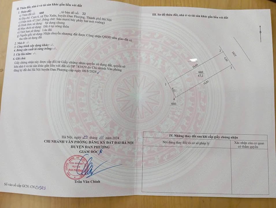 Đất kinh doanh 67m² tại Thọ Xuân, Đan Phượng chỉ 4.5 tỷ - Đầu tư sinh lời ngay!