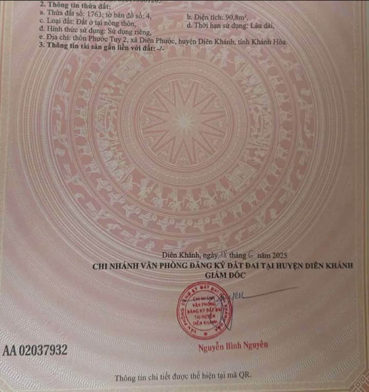 Lô đất Diên Phước - Diên Thọ 90.8m² giá chỉ 698 triệu - Chính chủ cần bán gấp!