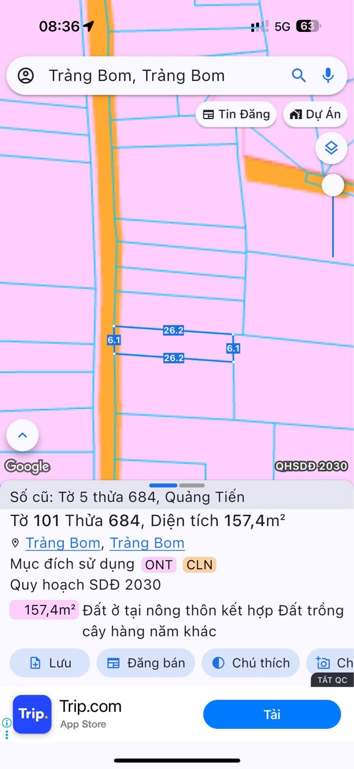 Đất nền Quảng Tiến Trảng Bom 156m² giá 1 tỷ - Sổ hồng chính chủ, vị trí đắc địa!