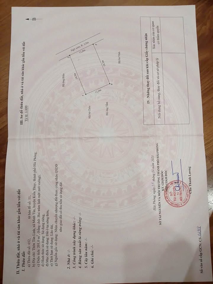 Lô đất 201m² Minh Tân, Kiến Thụy, Hải Phòng - Giá 3.718 tỷ - Vị trí trung tâm tiện lợi!