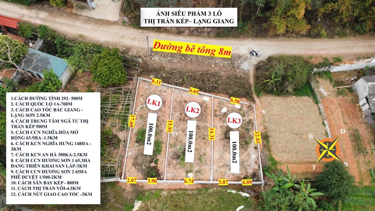 Đất nền Lạng Giang 100m² giá 500 triệu - Sổ hồng chính chủ, đầu tư sinh lời!