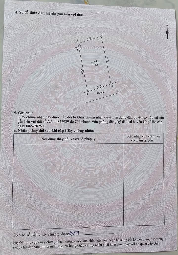 Đất chính chủ 111.9m² tại Yên Trường, xã Ứng Thiên - Pháp lý rõ ràng!