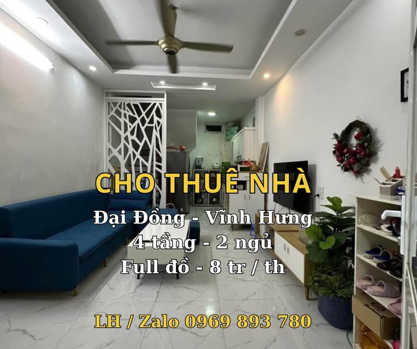 Nhà cho thuê 4 tầng đường Thanh Đàm - Full đồ, thuận tiện cho gia đình