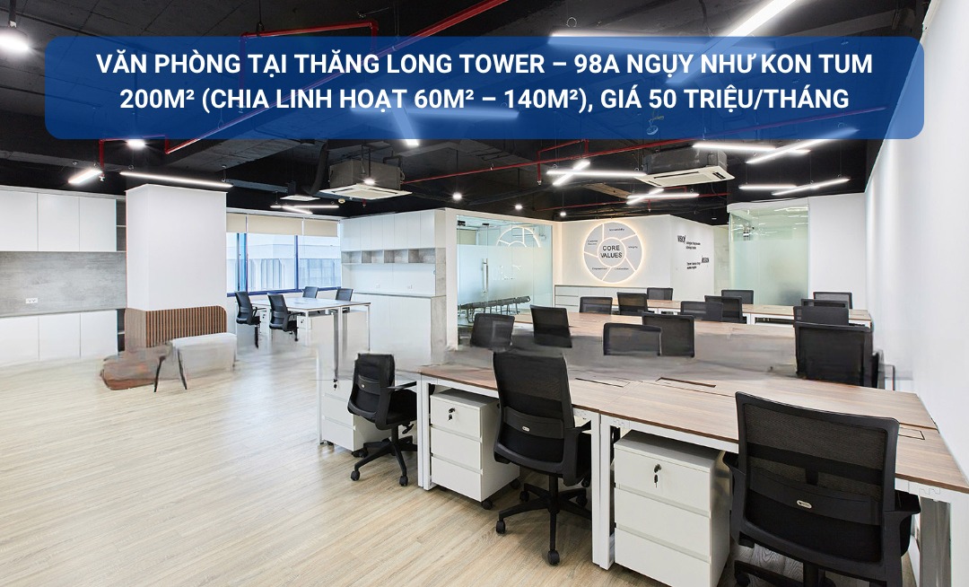 Văn phòng cho thuê Thăng Long Tower 200m² giá 50 triệu - Vị trí đắc địa, tiện nghi
