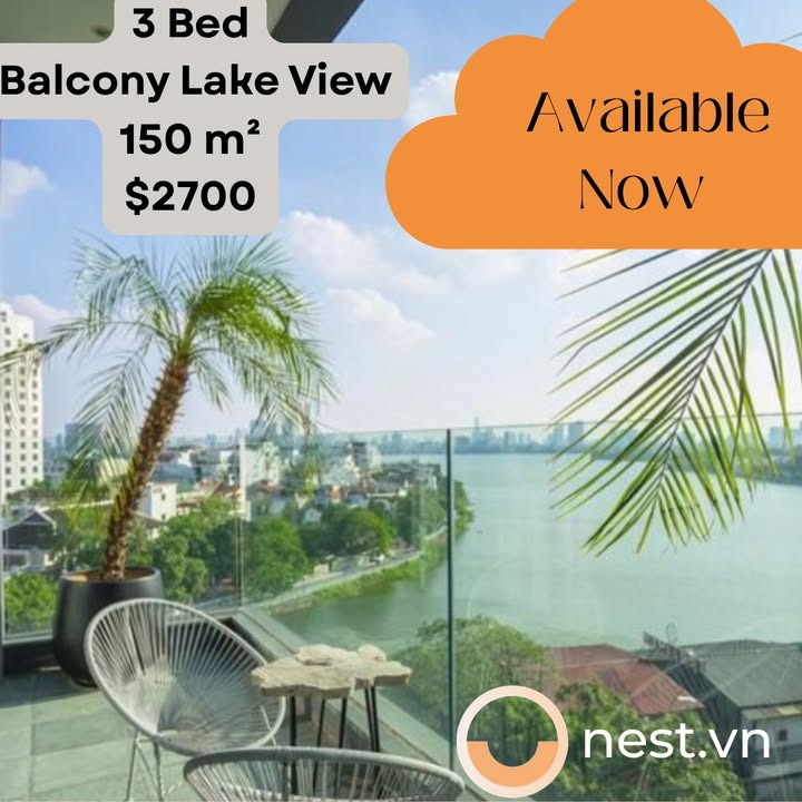 Căn hộ cho thuê tại Tây Hồ 150m² giá 71 triệu - View hồ tuyệt đẹp!