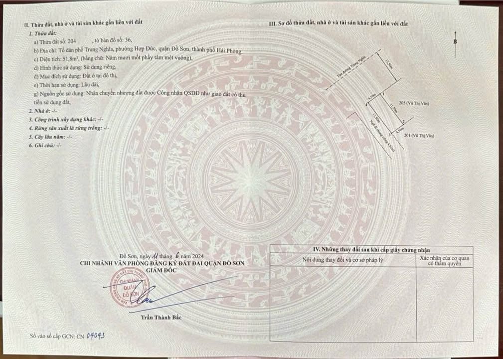 Bán đất và nhà 3 tầng Mặt đường Trung Nghĩa, Đồ Sơn - Pháp lý rõ ràng!