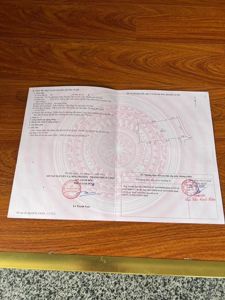 Đất ở đô thị phường Xuân Khanh Sơn Tây 1053m² giá 6.32 tỷ - Cơ hội đầu tư hấp dẫn!