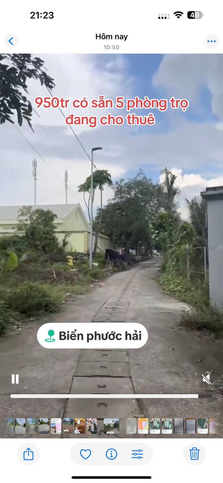 Dãy nhà trọ An Nhứt, Long Điền 138m² giá chỉ 950 triệu - Đầu tư sinh lời ngay!