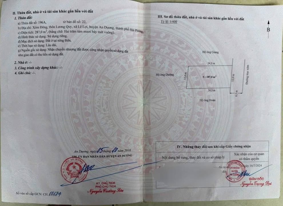 Đất nền An Dương 287m² giá 5.5 tỷ - Tiềm năng phát triển vượt bậc!