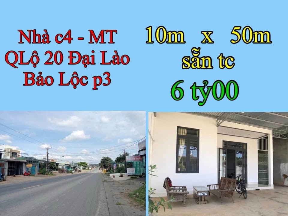 Nhà mặt tiền Quốc lộ 20, Bảo Lộc, 500m² giá 6 tỷ - Kinh doanh sầm uất!
