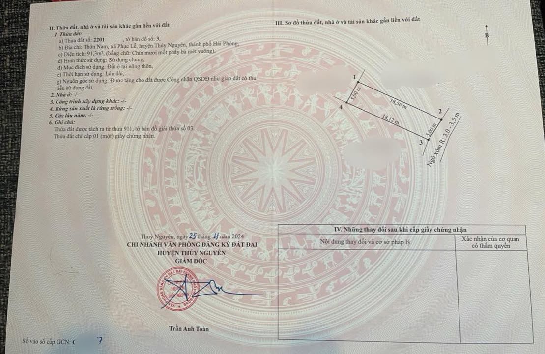 Đất nền Nam Triệu 91m² giá 1.2 tỷ - Ô tô vào tận đất!