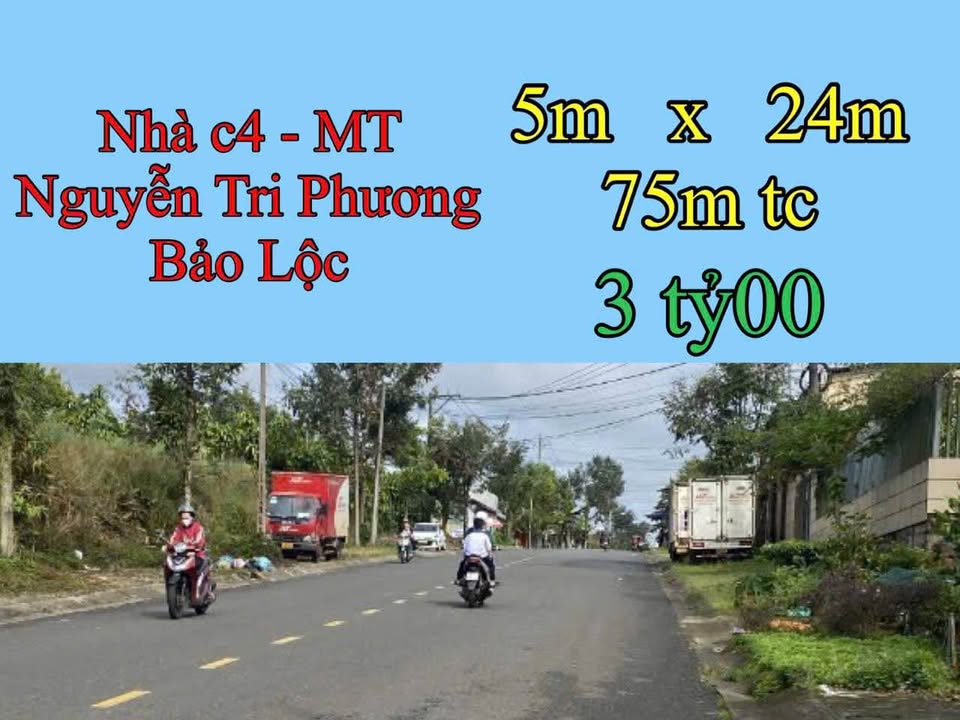 FrontHouse mặt tiền Nguyễn Tri Phương, Bảo Lộc 120m² giá 3 tỷ - Kinh doanh sầm uất!