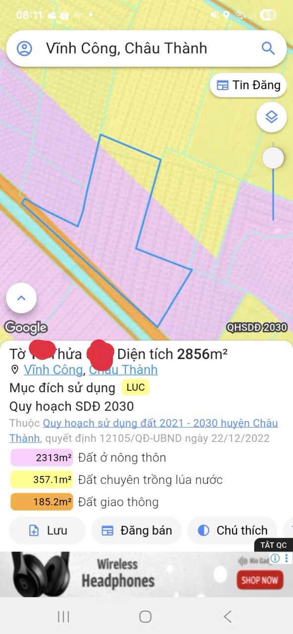 Đất Vĩnh Công, Châu Thành, Long An - 2.868m² giá 2.868 tỷ - Đầu tư lý tưởng!