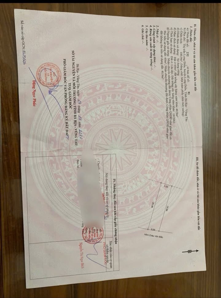 Đất hẻm Châu Văn Biết, thị trấn Long Điền 100m² giá 1.35 tỷ - Cơ hội đầu tư hấp dẫn!