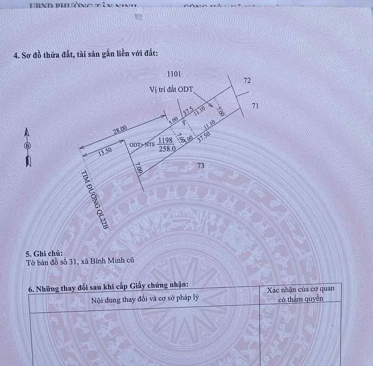 Nhà mặt tiền QL22B, Bình Minh, Tây Ninh 245m² giá chỉ 5 tỷ - Cơ hội đầu tư hấp dẫn!