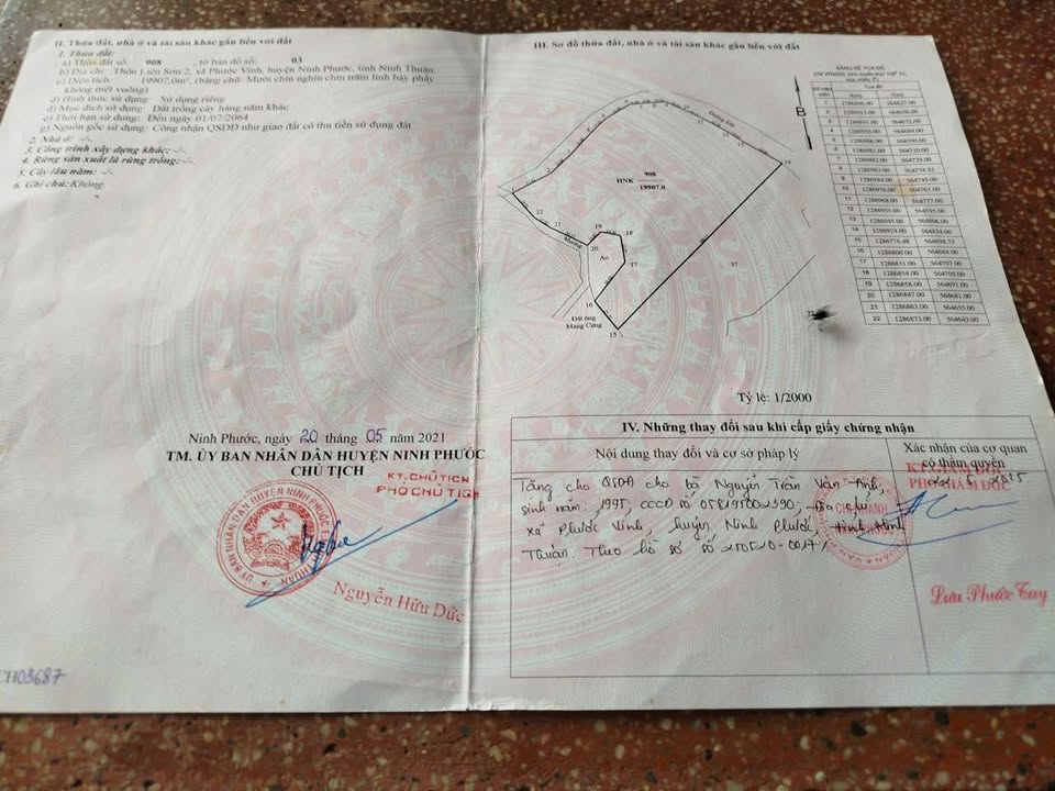 Đất nền 7200m² tại Tỉnh Lộ 708, Phước Vinh, Ninh Thuận - Giá chỉ 648 triệu!