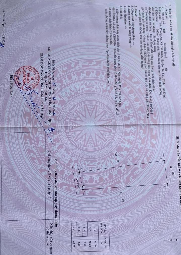 Đất vườn Phong An, Cát Trinh 565m² giá tốt - Lý tưởng nghỉ dưỡng!