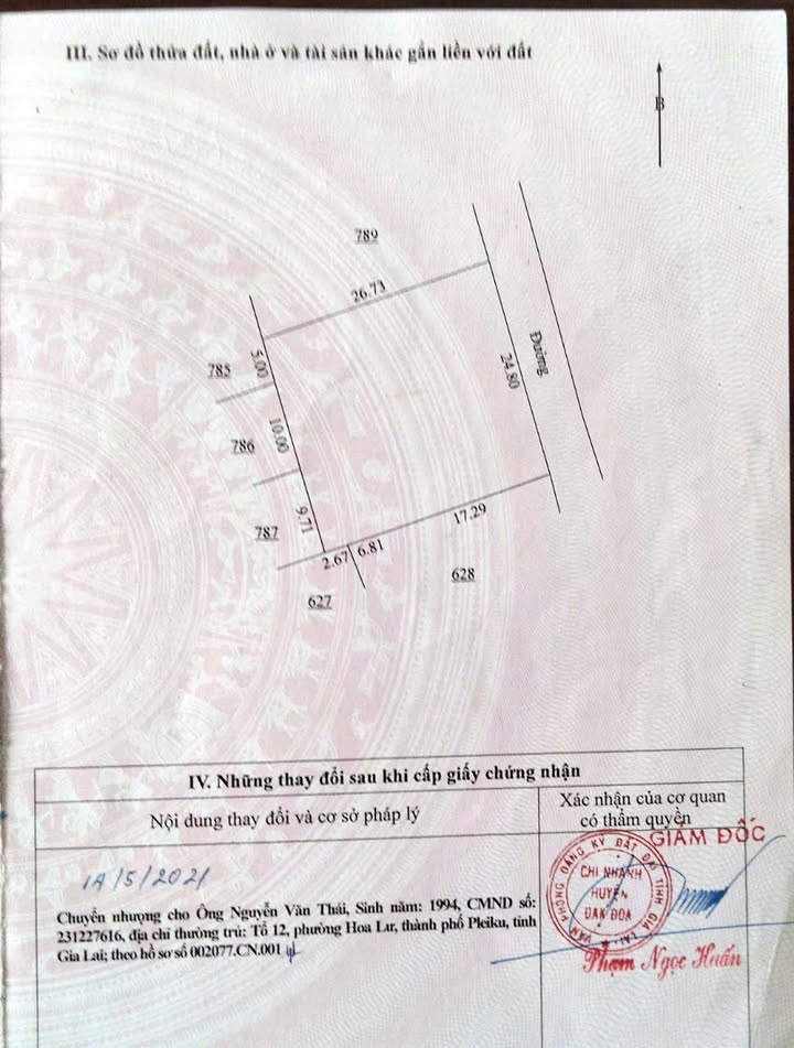 Đất thổ cư thôn Tươh xã Glar Đắk Đoa 624m² giá 1.2 tỷ - Đường bê tông 8m thuận lợi!