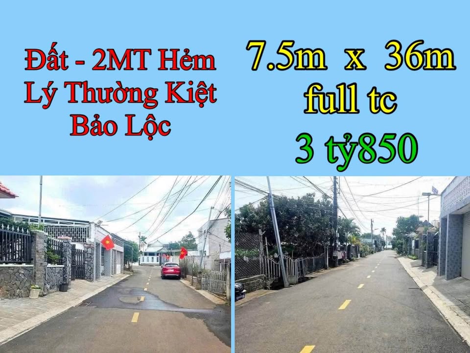 Đất 2 mặt tiền tại Hẻm Lý Thường Kiệt, Bảo Lộc 270m² giá 3.85 tỷ - Khu vực xây ở cực đẹp!