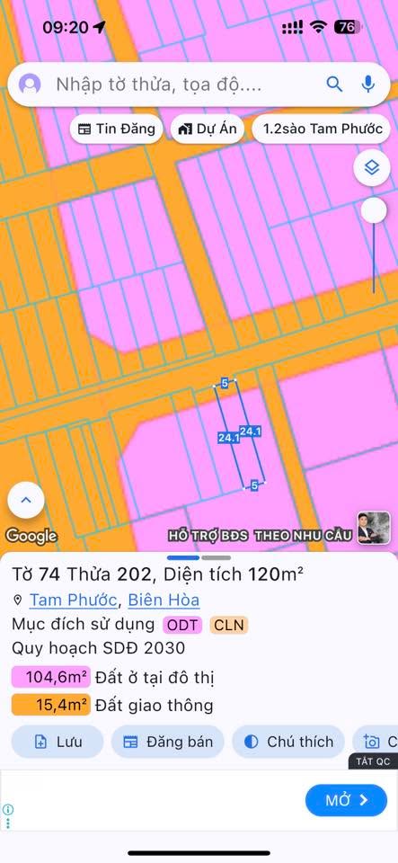 Đất nền Tam Phước Biên Hòa 120m² giá 1.45 tỷ - Mặt tiền đường rộng, sổ đỏ chính chủ!