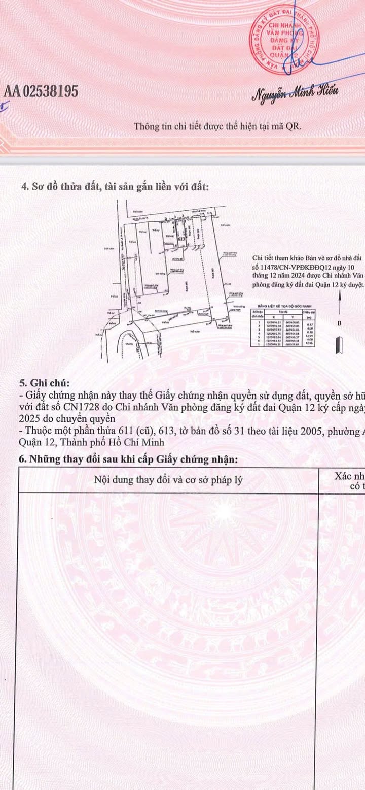 Đất thổ cư 52m² tại An Phú Đông, Gò Vấp - Giá 2.470 triệu, hướng Tây Bắc