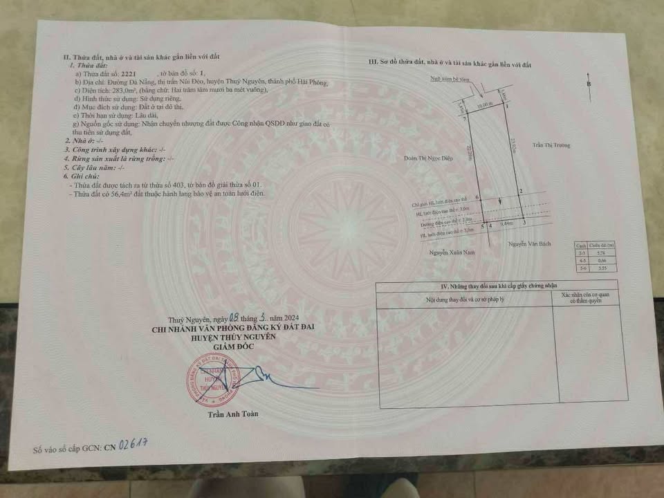 Bán lô đất đẹp 283m² tại Đà Nẵng - Núi Đèo, giá chỉ 7.5 tỷ!