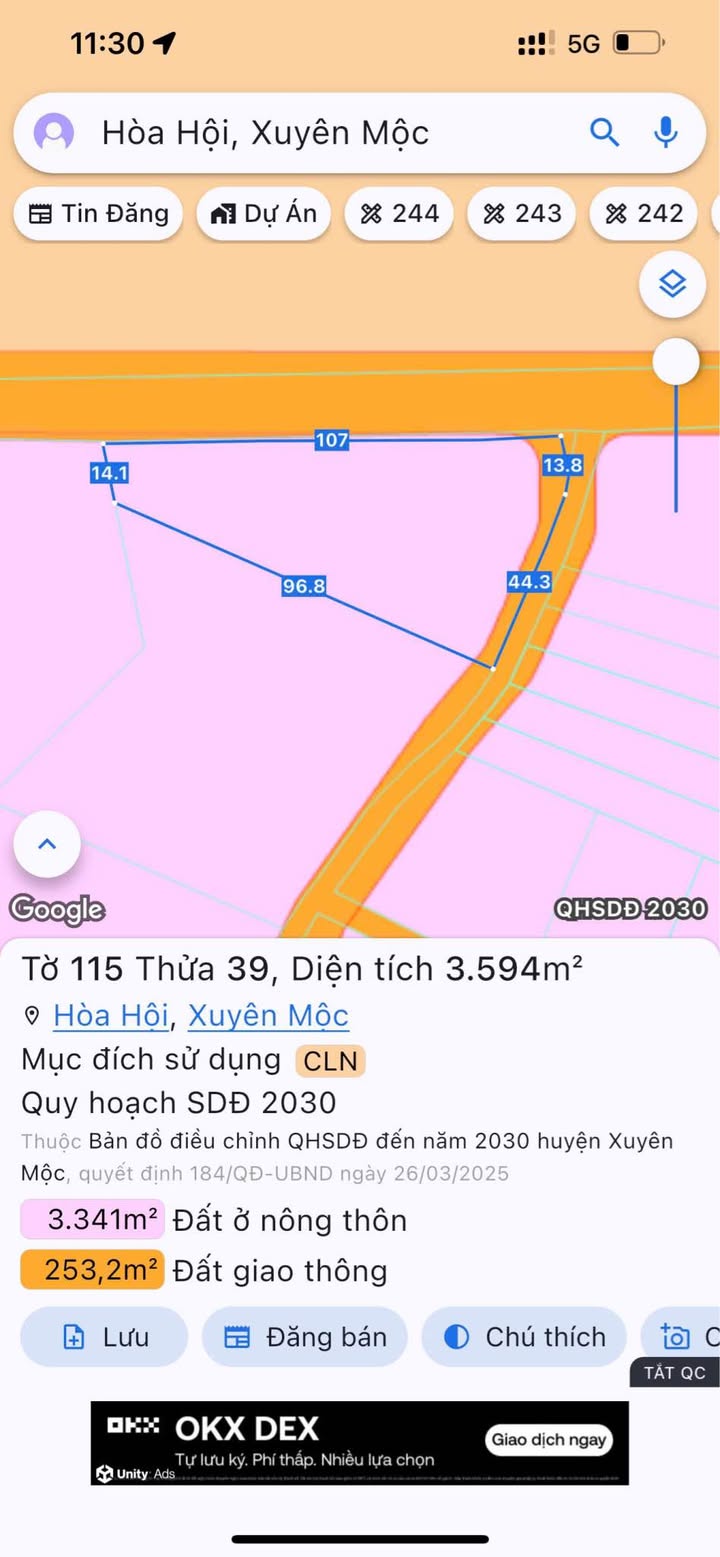 Đất Hòa Hội, Xuyên Mộc, BRVT 3600m² giá 2.95 tỷ - Lô góc, vị trí đắc địa!