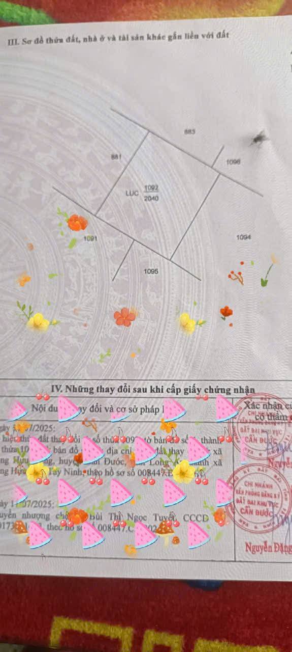 Đất nông nghiệp 2040m² tại Long Hựu Đông, Cần Đước - Giá chỉ 693.6 triệu VND!