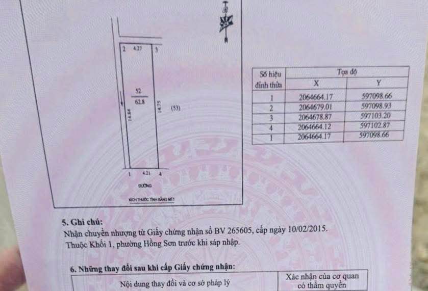 Lô đất kèm ốt ngay chợ đầu mối Vinh 63m² giá 4 tỷ - Đầu tư sinh lời hấp dẫn!