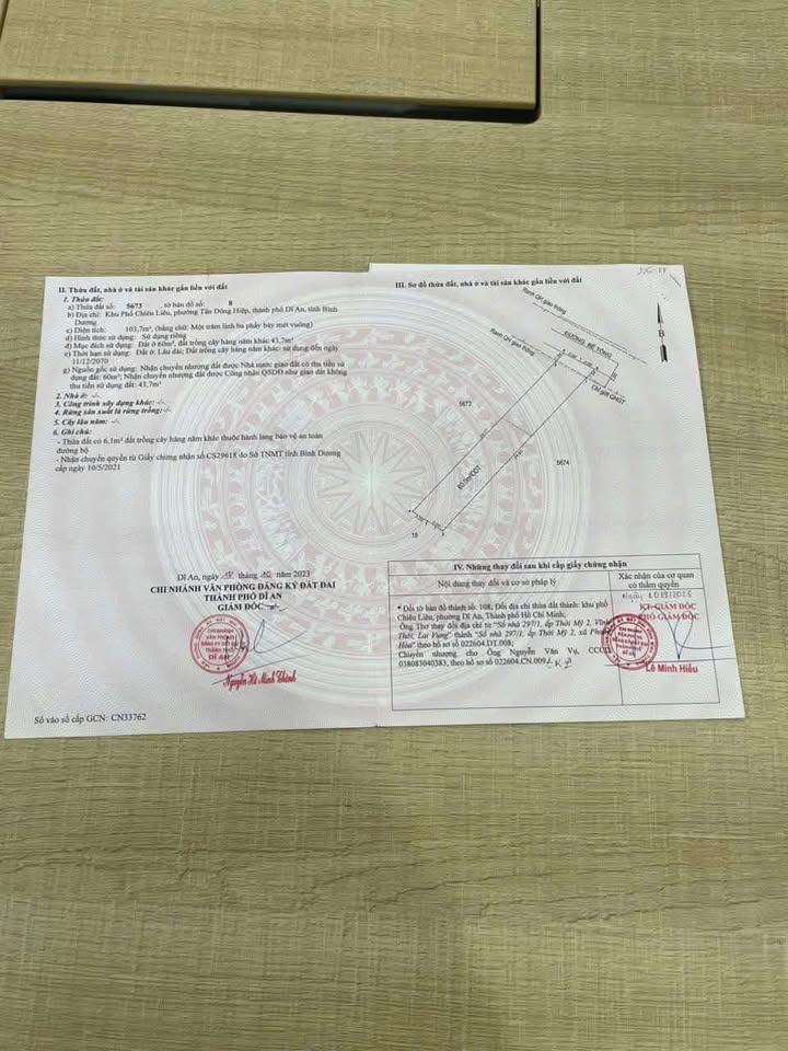 Đất nền mặt đường Vũng Thiện, phường Dĩ An, 103m² giá 3 tỷ - Cơ hội đầu tư tuyệt vời!