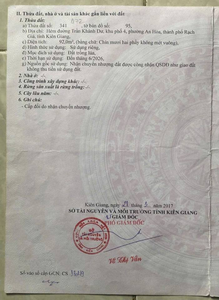 Bán đất nền 90m² tại hẻm đường Trần Khánh Dư, Rạch Giá - Giá chỉ 500 triệu!