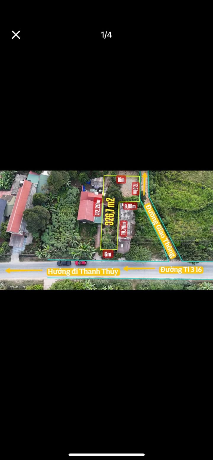 Bán đất 2 mặt tiền Tỉnh lộ 316, xã Thanh Sơn, 326m² - Vị trí kinh doanh đắc địa!