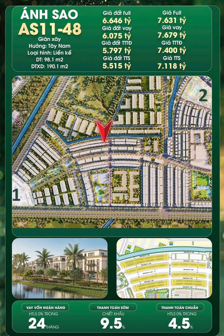 Townhouse Ánh Sao 11-48, Hải Phòng 98.1m² giá 7.118 tỷ - Sở hữu ngay!