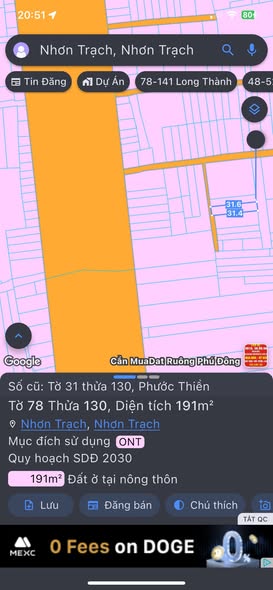 Đất thổ cư Phước Thiền Nhơn Trạch 191m² giá 2.4 tỷ - Đầu tư sinh lời ngay!