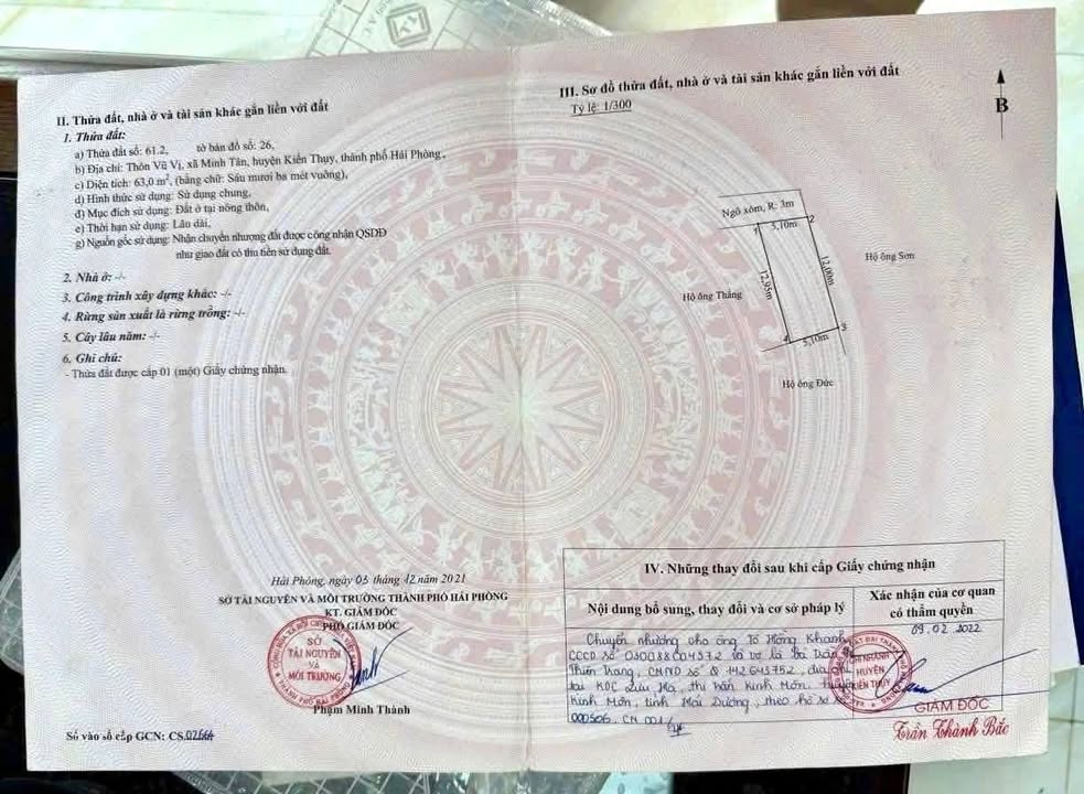 Đất nền Minh Tân, Kiến Thụy 63m² giá 1 tỷ - Sổ đỏ chính chủ!