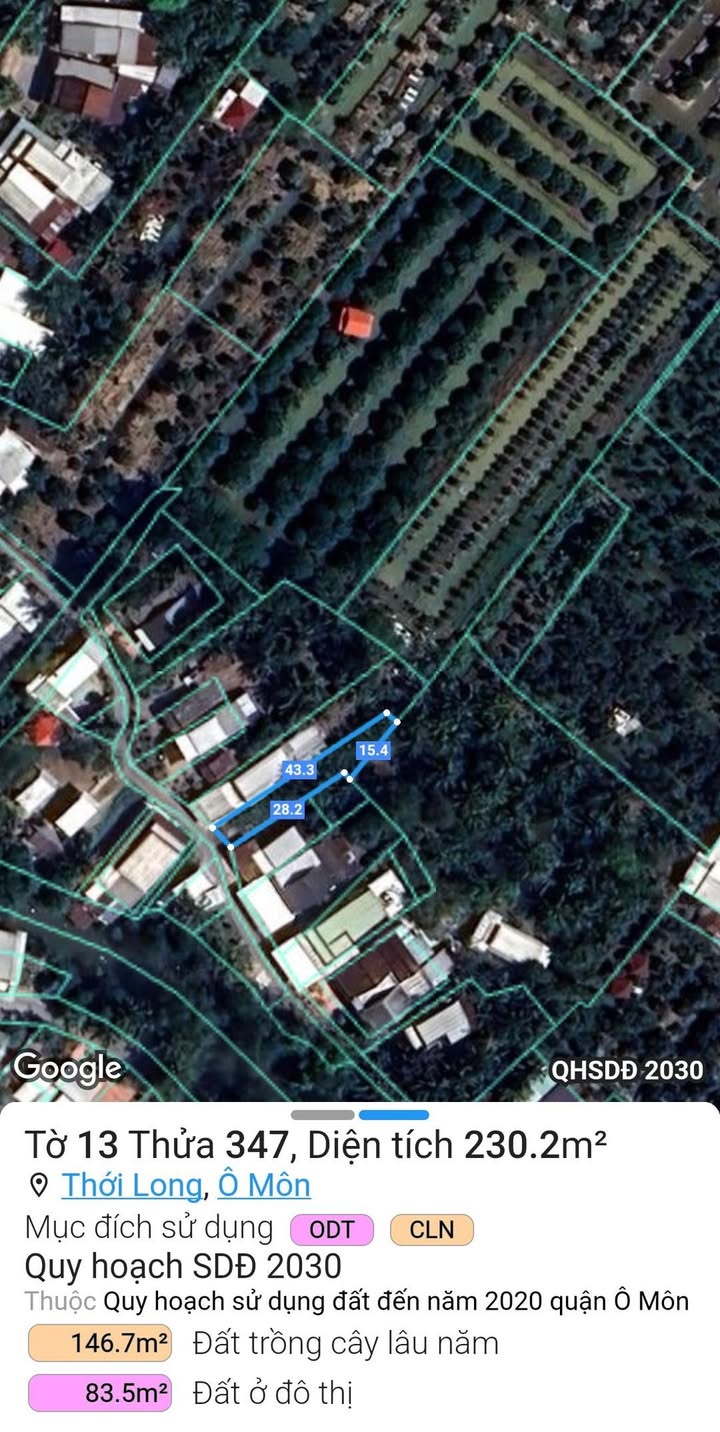 Đất nền đẹp Thới Hòa 1, Thới Long, Cần Thơ 230m² giá 620 triệu - Sổ hồng riêng