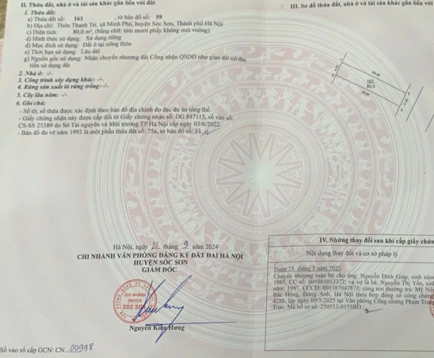 Đất thổ cư thôn Thanh Trí - Minh Phú 80m² - Vị trí đắc địa kinh doanh!