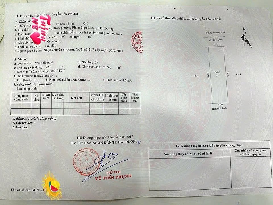 Bán nhà phố Dương Hoà, Hải Dương 72m² giá 5 tỷ - Mặt tiền rộng, kinh doanh tốt!