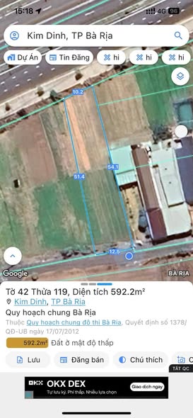 Đất nền 2 mặt tiền Tuyến tránh QL56 Kim Dinh 600m² giá 3.2 tỷ - Cơ hội đầu tư tuyệt vời!