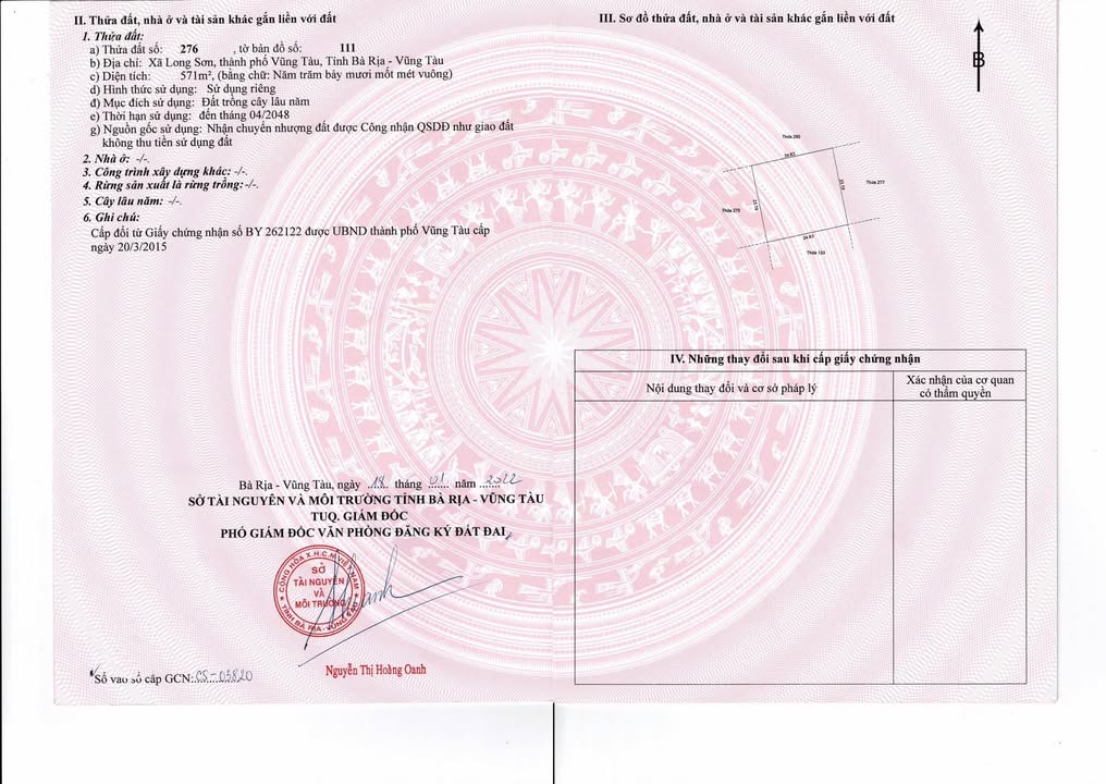 Đất nền đẹp 571m² tại Long Sơn, TP. Vũng Tàu - Tiềm năng đầu tư sinh lời!