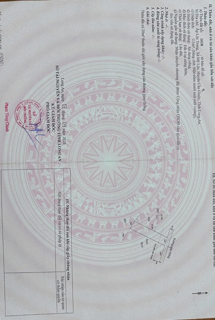 Đất thổ cư 105m² tại Ấp Lộc Trung, Xã Mỹ Lộc, Cần Giuộc - Giá chỉ 1.15 tỷ VND!