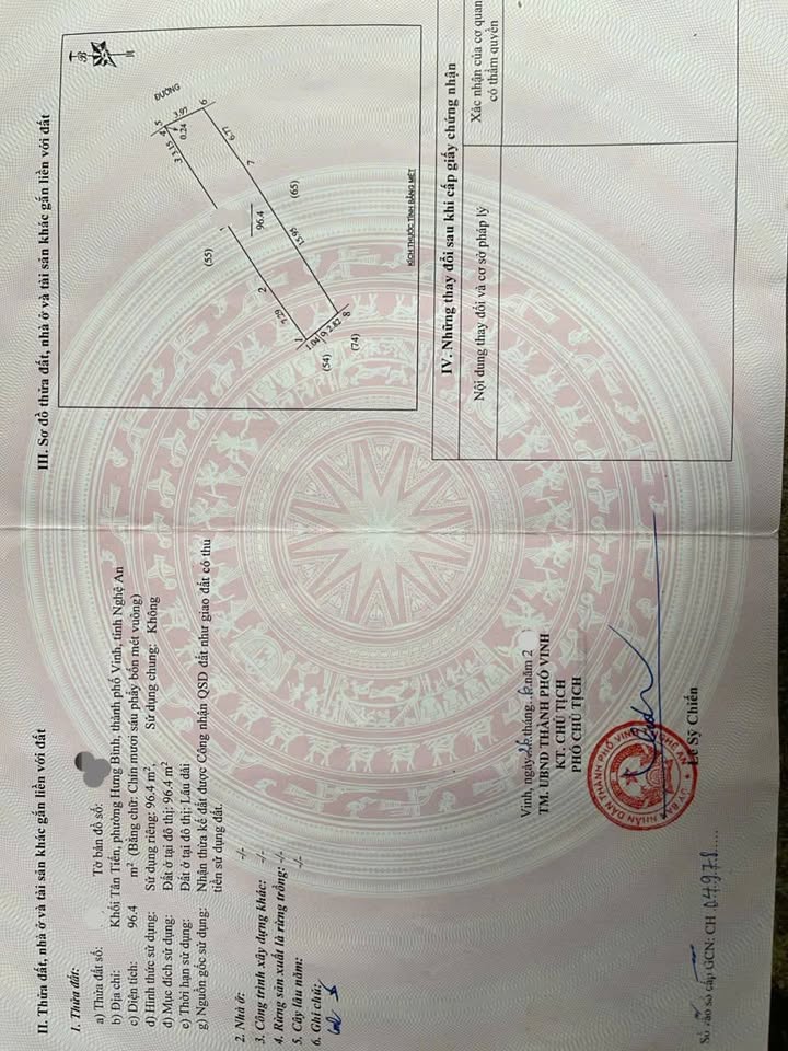 Đất nền Hưng Bình, TP Vinh 96m² giá chỉ 4 tỷ - Đường ô tô vào tận nhà!