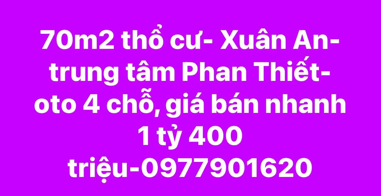 Đất thổ cư Xuân An Phan Thiết 70m² giá 1.4 tỷ - Bán nhanh, vị trí đắc địa!