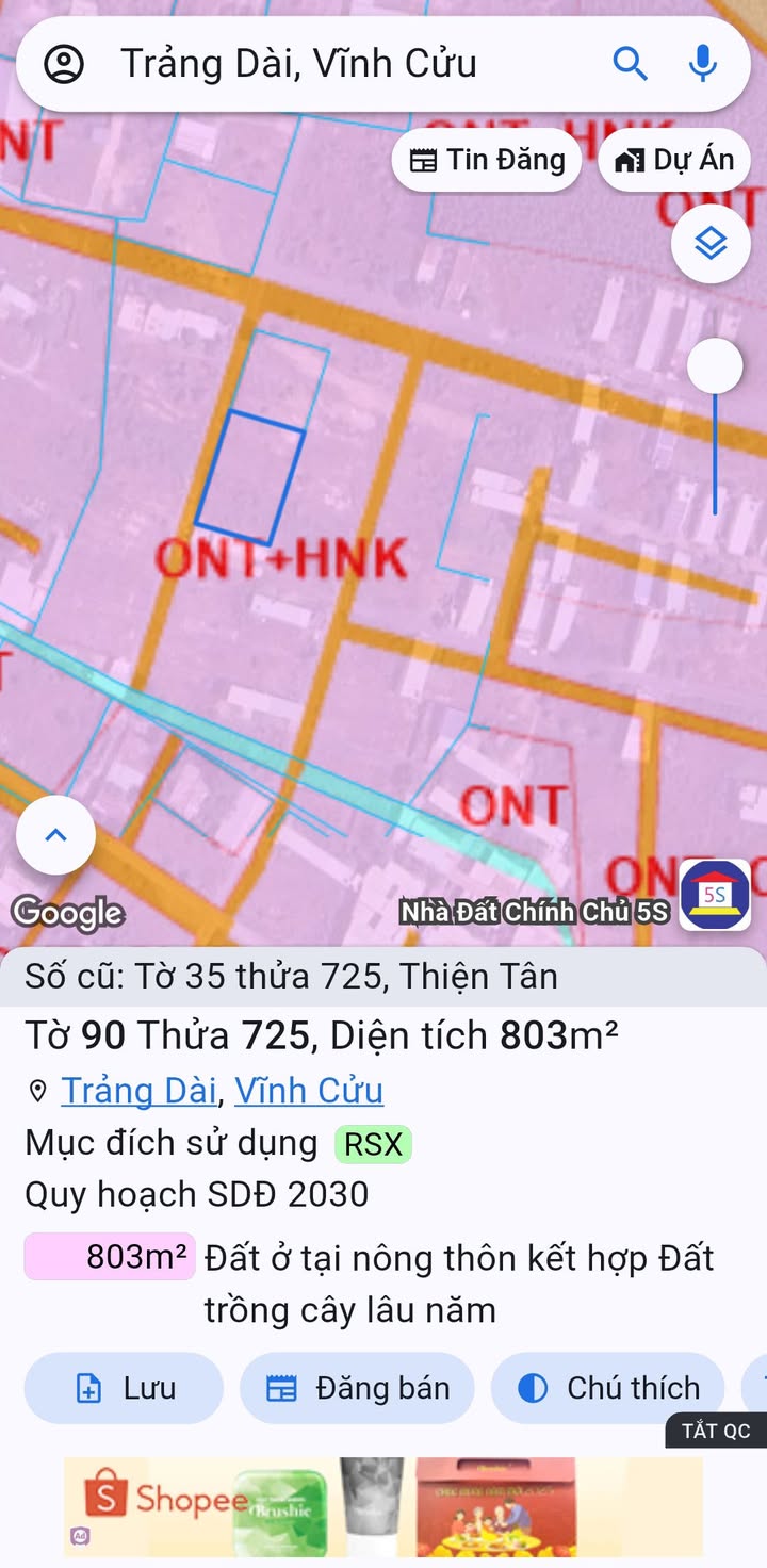 Đất nền Trảng Dài, Biên Hòa 110m² giá 400 triệu - Pháp lý rõ ràng!