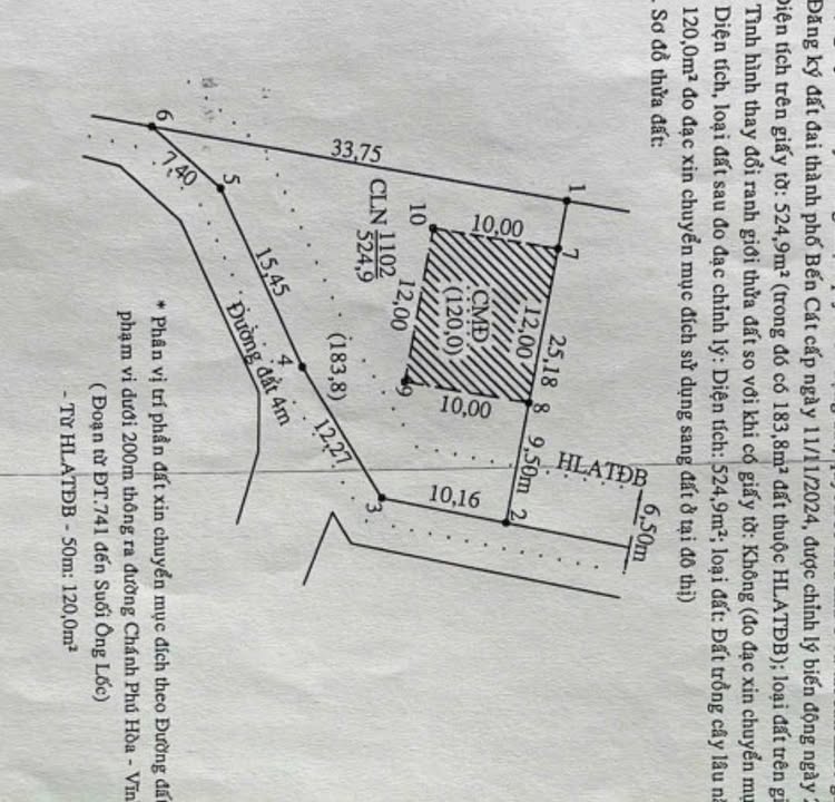 Đất nền lô góc 525m² tại Chánh Phú Hòa, Bến Cát - Phù hợp xây biệt thự