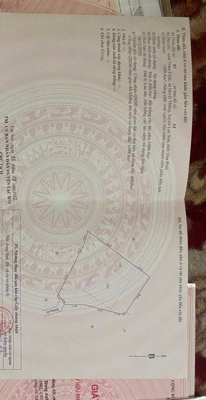 Đất nền Quyết Thắng, Lạc Sơn 1489m² giá 900 triệu - Cơ hội đầu tư tuyệt vời!